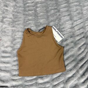 Girlfriend Collective Brown Crop Top